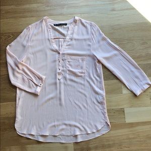 Zara Blush Sheer Blouse